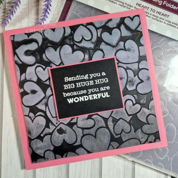 Creative Expressions - 3D Embossingfolder 8x8 Inch "Heart To Heart" Prägefolder Design by Sue Wilson