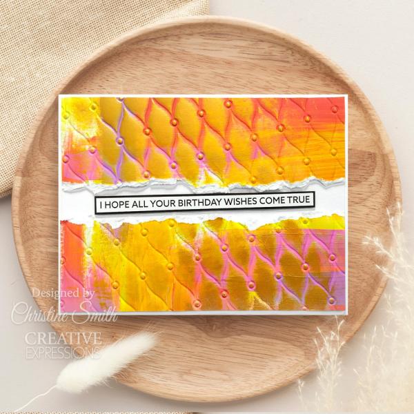 Creative Expressions - 3D Embossingfolder 8x8 Inch "Padded Quilt" Prägefolder Design by Sue Wilson
