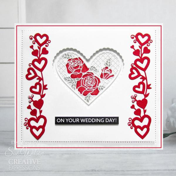 Creative Expressions - Stanzschablone "Slimline Collection Anniversary Hearts" Craft Dies Design by Sue Wilson