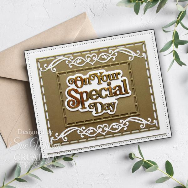 Creative Expressions - Stanzschablone "Shadowed Sentiments On Your Special Day" Craft Dies Design by Sue Wilson