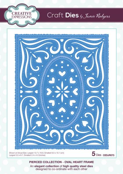 Creative Expressions - Stanzschablone "Pierced Collection Oval Heart Frame" Craft Dies Design by Jamie Rodgers