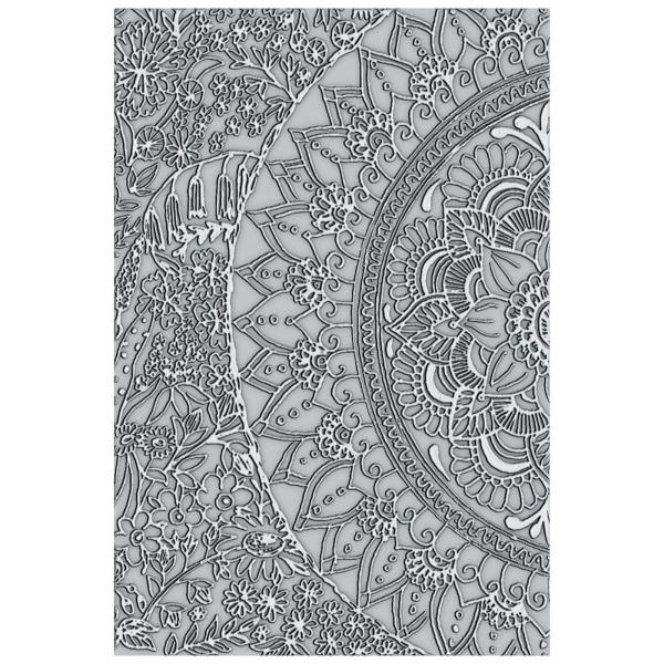 Sizzix - 3D Prägefolder "Half Mandala" Embossing Folder Design by Jessica Schott