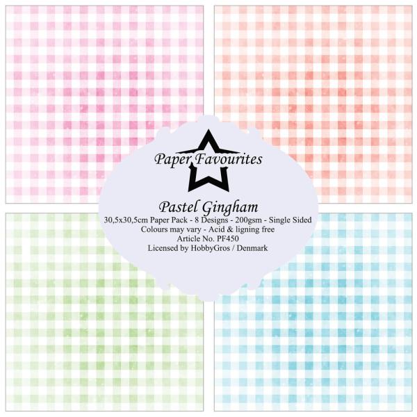 Paper Favourites - Designpapier "Pastel Gingham" Paper Pack 12x12 Inch 8 Bogen