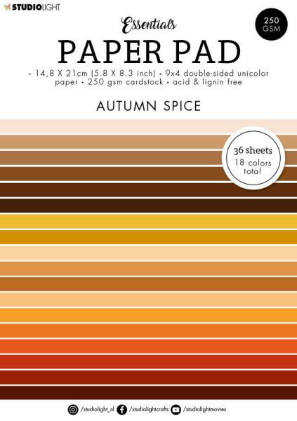 Studio Light - Cardstock "Autumn Spice" Paper Pad A5 - 36 Bogen 