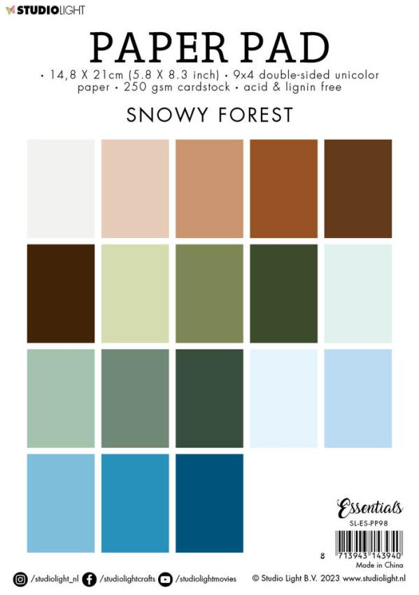 Studio Light - Cardstock "Snowy Forest" Paper Pad A5 - 36 Bogen 