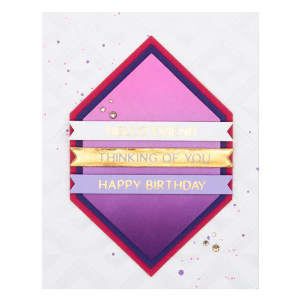 Spellbinders - Glimmer Hot Foil Plate "Hexi-Gem Sentiments"