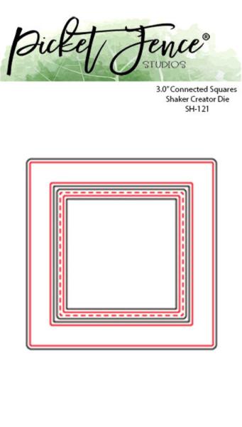 Picket Fence Studios - Stanzschablone "Connected Squares 3.0 Inch Shaker" Dies 4x6 Inch