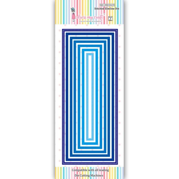 Dress My Craft - Stanzschablone "Stitched" Slimline Dies