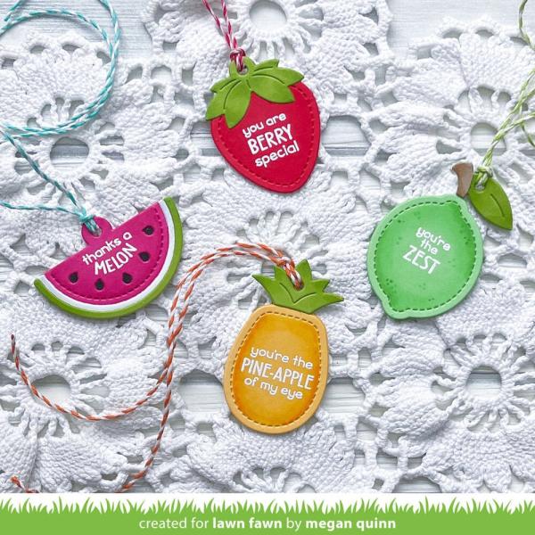 Lawn Fawn - Stempelset "Tiny Tags Sayings: Fruit" Clear Stamps