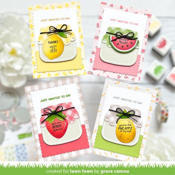 Lawn Fawn - Stempelset "Tiny Tags Sayings: Fruit" Clear Stamps