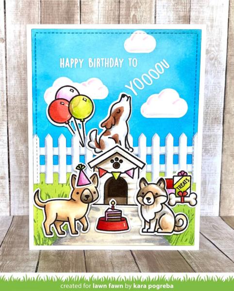 Lawn Fawn - Stempelset "Yappy Birthday" Clear Stamps