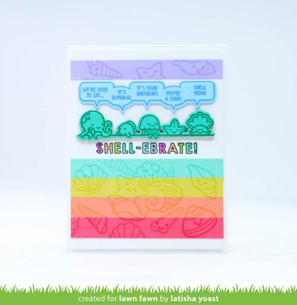 Lawn Fawn - Stempelset "How You Bean? Seashell" Clear Stamp Add-On