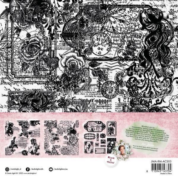 Studio Light - Pergamentpapier "Tickets & Grunge" Vellum 8x8 Inch ( 20,3x20,3 cm ) - 6 Bogen