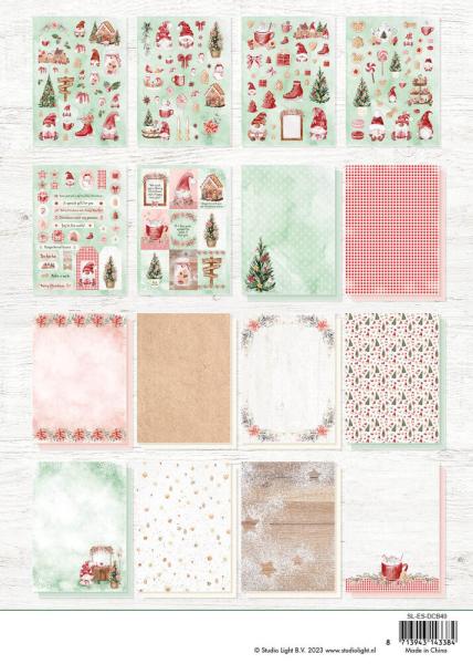 Studio Light - Designpapier - Stanzteile "Gingerbread Christmas" DIY Block A4 - 20 Bogen