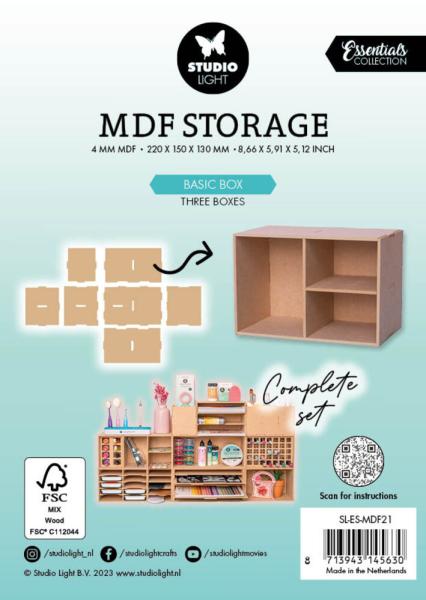 Studio Light - Organizer mit 3 Fächern "Box Three Boxes" MDF Storage