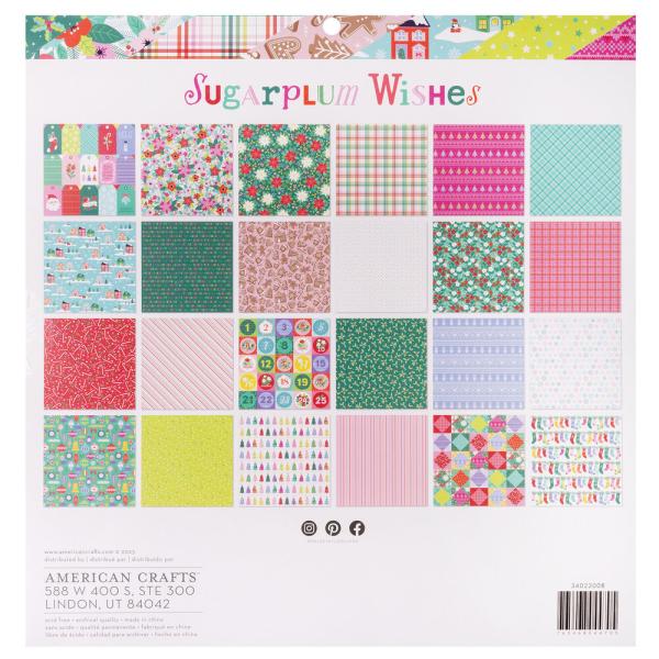 American Crafts - Designpapier "Sugarplum Wishes" Paper Pack 12x12 Inch - 48 Bogen