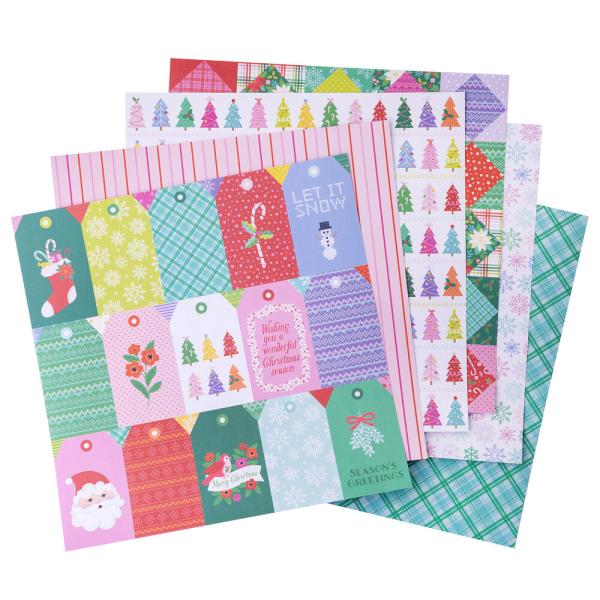 American Crafts - Designpapier "Sugarplum Wishes" Paper Pack 12x12 Inch - 48 Bogen