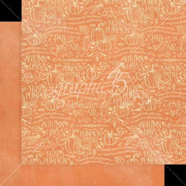 Graphic 45 - Designpapier "Hello Pumpkin" Patterns & Solid Pad 12x12 Inch - 16 Bogen