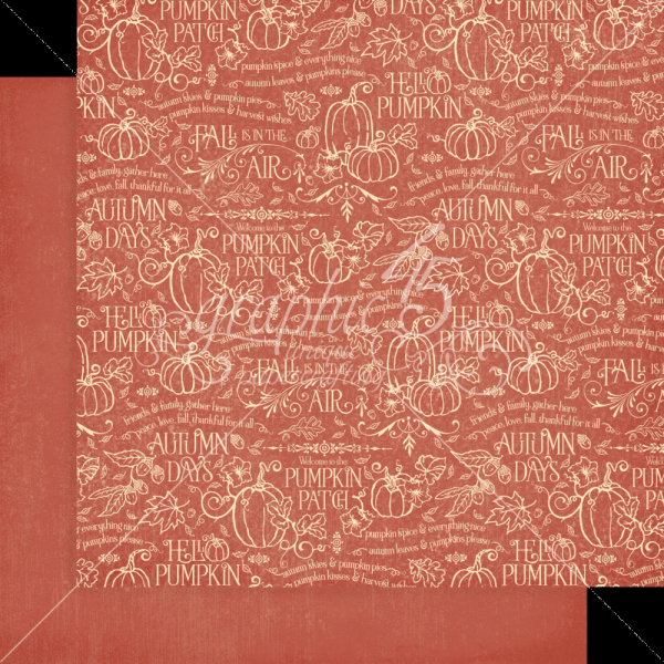 Graphic 45 - Designpapier "Hello Pumpkin" Patterns & Solid Pad 12x12 Inch - 16 Bogen