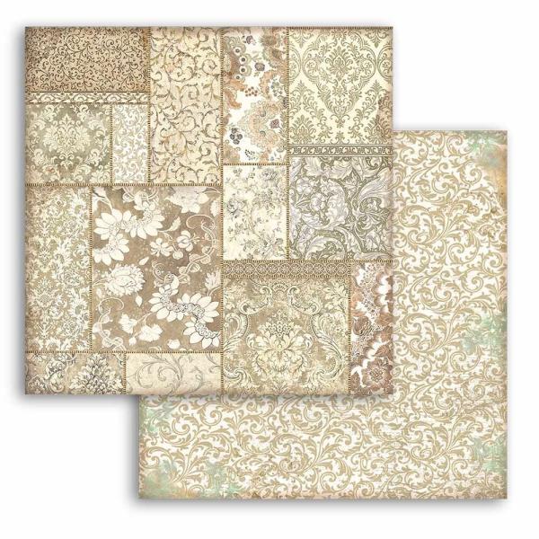 Stamperia - Designpapier "Ochre Patchwork" Paper Sheets 12x12 Inch - 10 Bogen
