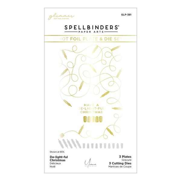 Spellbinders - Glimmer Hot Foil Plate & Dies "De-light-ful Christmas"