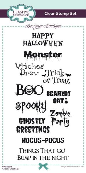 Creative Expressions - Stempelset "Ghostly Greetings" Clear Stamps 4x8 Inch