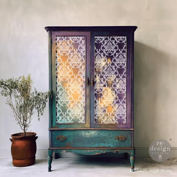 Re-Design with Prima - Schablone "Regal Striae" Stencil 