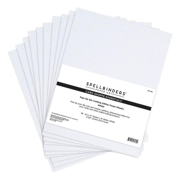 Spellbinders - Schaumstoffplatten Glitzer "White" Glitter Foam Sheets