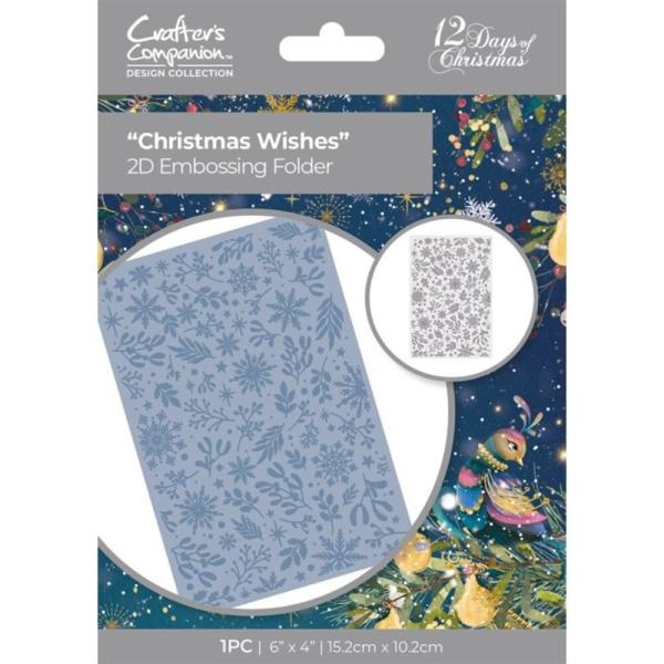Crafters Companion - Prägefolder "Christmas Wishes" 2D Embossingfolder