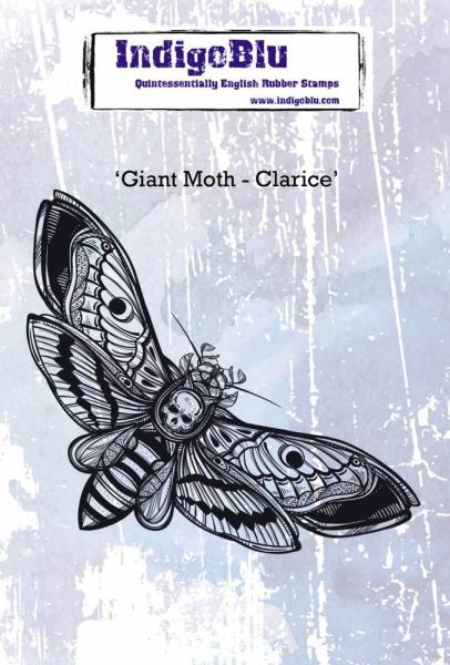 IndigoBlu - Gummistempel "Giant Moth Clarice" A6 Rubber Stamp