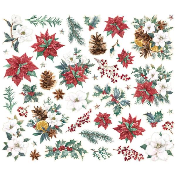 Simple Stories - Stanzteile "Vintage 'Tis The Season Floral" Bits & Pieces 
