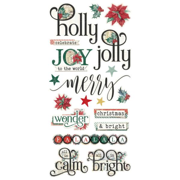Simple Stories - Aufkleber "Vintage 'Tis The Season" Foam Sticker