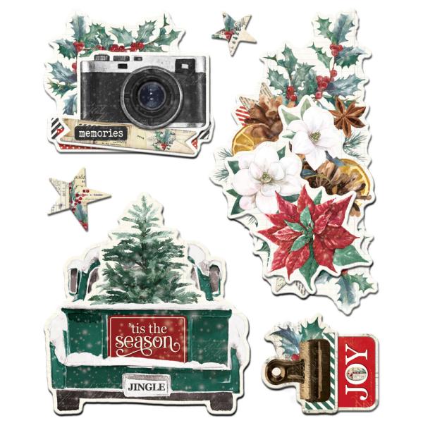 Simple Stories - Aufkleber "Vintage 'Tis The Season" Chipboard Sticker 