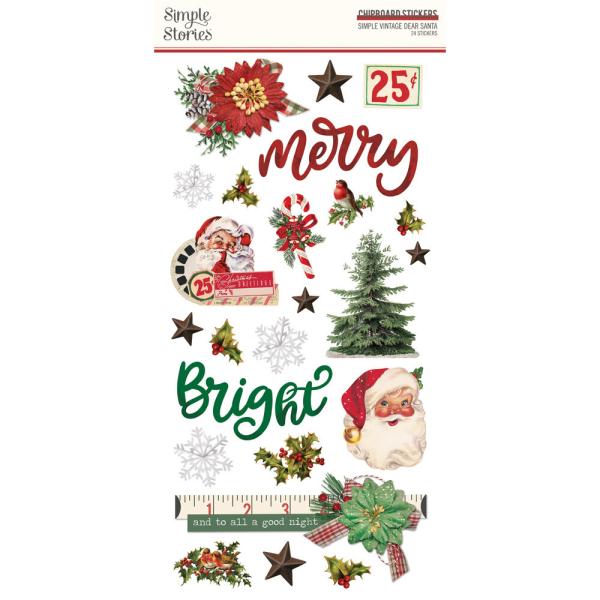 Simple Stories - Aufkleber "Simple Vintage Dear Santa" Chipboard Sticker 