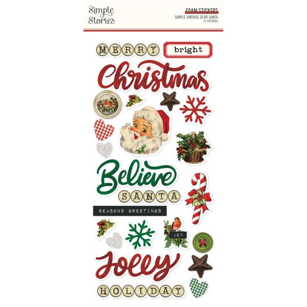 Simple Stories - Aufkleber "Simple Vintage Dear Santa" Foam Sticker