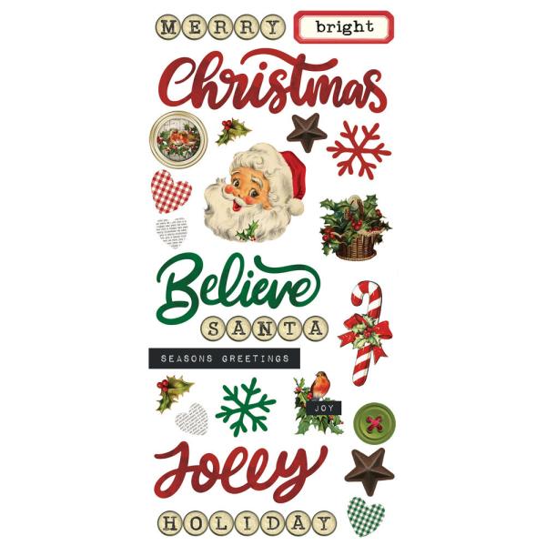 Simple Stories - Aufkleber "Simple Vintage Dear Santa" Foam Sticker