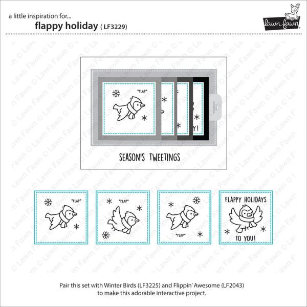 Lawn Fawn - Stempelset "Flappy Holiday" Clear Stamps