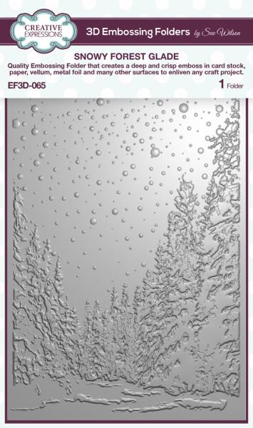 Creative Expressions - 3D Embossingfolder 5x7 Inch "Snowy Forest Glade" Prägefolder Design by Sue Wilson