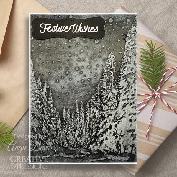 Creative Expressions - 3D Embossingfolder 5x7 Inch "Snowy Forest Glade" Prägefolder Design by Sue Wilson