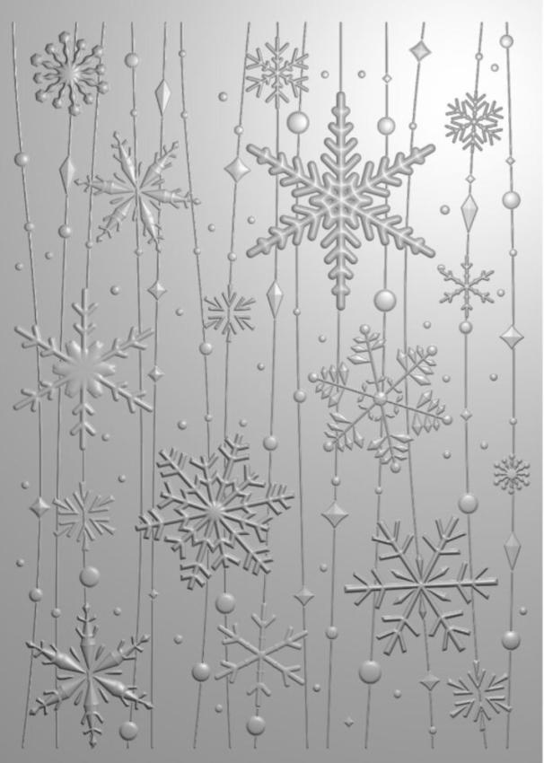 Creative Expressions - 3D Embossingfolder 5x7 Inch "Shimmering Snowflakes" Prägefolder Design by Sue Wilson