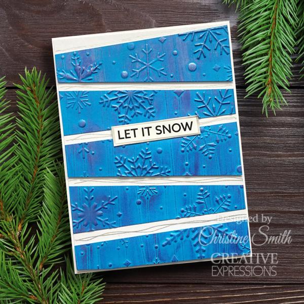 Creative Expressions - 3D Embossingfolder 5x7 Inch "Shimmering Snowflakes" Prägefolder Design by Sue Wilson