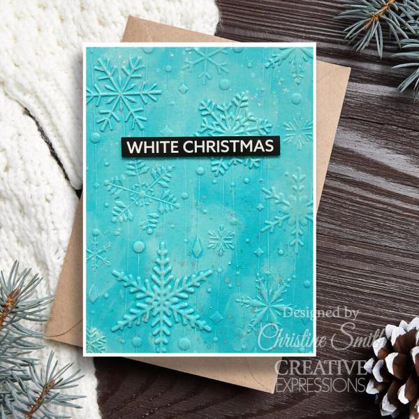 Creative Expressions - 3D Embossingfolder 5x7 Inch "Shimmering Snowflakes" Prägefolder Design by Sue Wilson