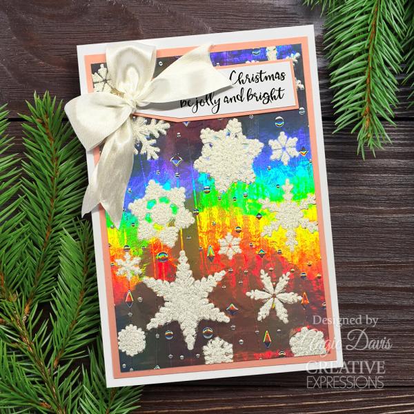 Creative Expressions - 3D Embossingfolder 5x7 Inch "Shimmering Snowflakes" Prägefolder Design by Sue Wilson