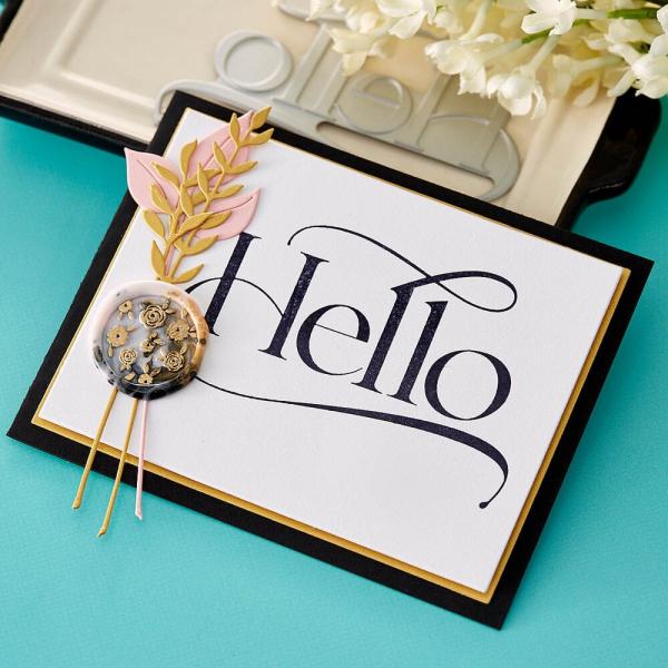 Spellbinders - Buchdrucktechnik "Hello" Press Plate