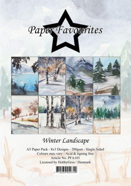 Paper Favourites - Designpapier "Winter Landscape" Paper Pack A5 - 24 Bogen