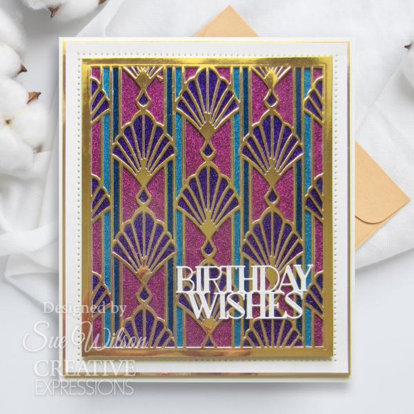 Creative Expressions - Stanzschablone "Art Deco Birthday Wishes" Craft Dies Mini Design by Sue Wilson