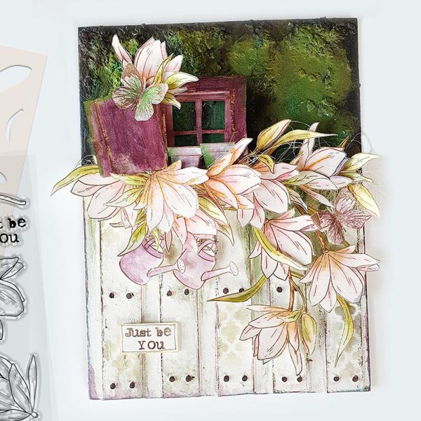 Polkadoodles - Stempelset "Mixed Flowers Lily Vase" Clear Stamps