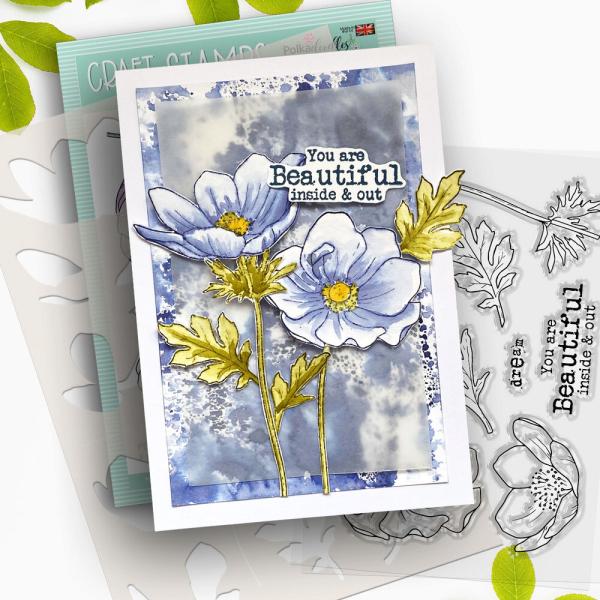 Polkadoodles - Stempelset "Mixed Flowers Beautiful Anemone" Clear Stamps