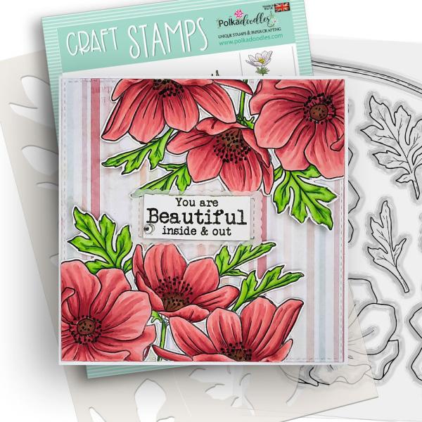 Polkadoodles - Stempelset "Mixed Flowers Beautiful Anemone" Clear Stamps