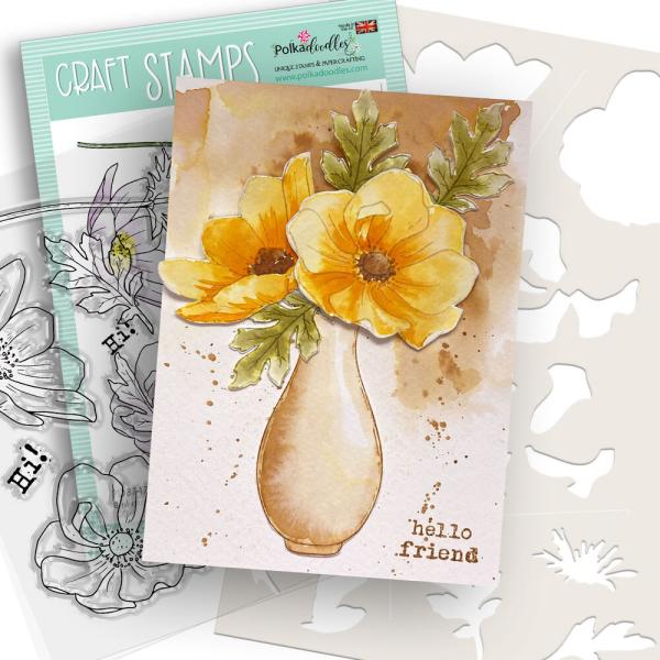 Polkadoodles - Stempelset "Mixed Flowers Beautiful Anemone" Clear Stamps